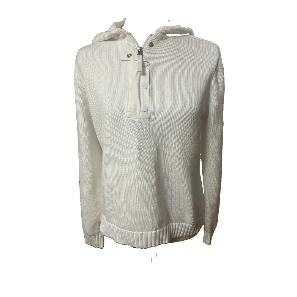 Lauren Active Ralph Lauren White Cotton Hooded Pullover Sweater XL (Runs Small)